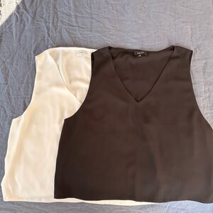 Babaton Black and White Sleeveless Blouses